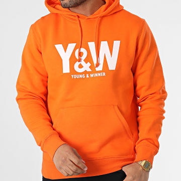 Y et W - Sweat Capuche Logo Orange Blanc