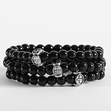  Jack And Jones - Lot De 3 Bracelets Beads Noir