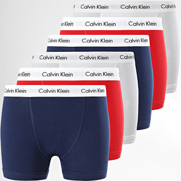 Calvin Klein - Pack De 6 Boxers Rojo Blanco Azul Marino U2662G