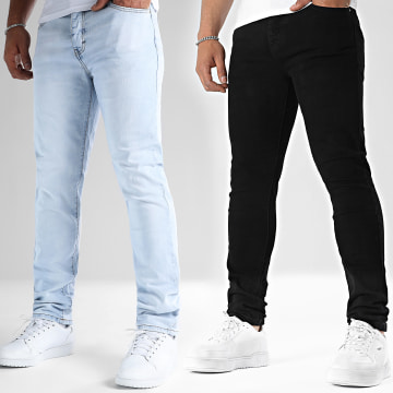 LBO - Set di 2 jeans regolari 1070318 lavaggio nero blu