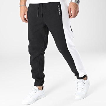  Calvin Klein - Pantalon Jogging Embroidery Logo Colorblock 3155 Noir Blanc