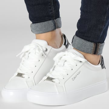 Calvin Klein - Sneakers da donna Vulcanized Lace Up 1406 Bianco brillante