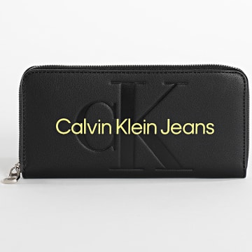  Calvin Klein - Portefeuille Femme Sculpted Mono Zip 7634 Noir