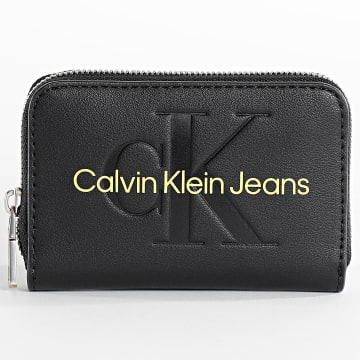  Calvin Klein - Portefeuille Femme Sculpted Medium Zip 7229 Noir