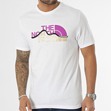  The North Face - Tee Shirt Mountain Line A7X1N Blanc