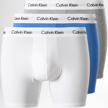  Calvin Klein - Lot De 3 Boxers NB1770A Blanc Gris Chiné Bleu