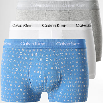  Calvin Klein - Lot De 3 Boxers U2664G Blanc Gris Chiné Bleu