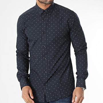  Only And Sons - Chemise Manches Longues Sane Bleu Marine