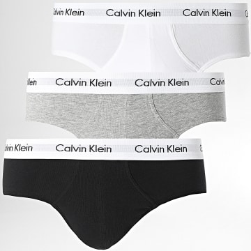  Calvin Klein - Lot De 3 Slips U2661G Noir Blanc Gris Chiné