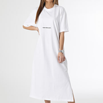 Calvin Klein - Vestido Camiseta Mujer 0742 Blanco