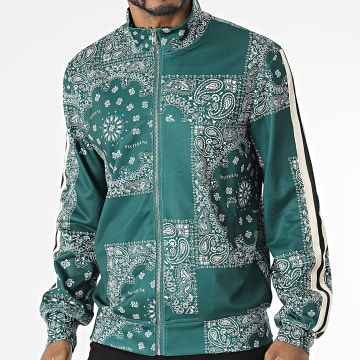  Sixth June - Veste Zippée A Bandes M23401PJA Vert Bandana
