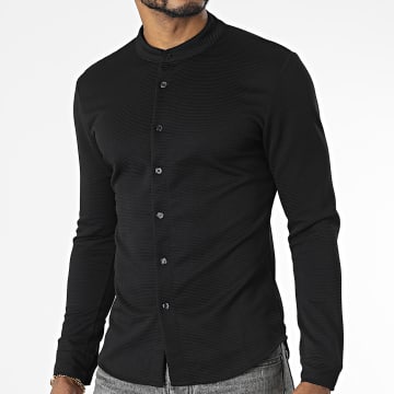  Uniplay - Chemise Manches Longues Col Mao Noir