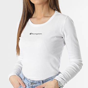  Champion - Tee Shirt Manches Longues Crop Femme 114892 Blanc