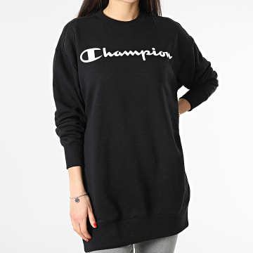Champion - Sudadera oversize de cuello redondo para mujer 116356 Negro