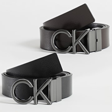  Calvin Klein - Ceinture Réversible CK Metal 0354 Noir Marron
