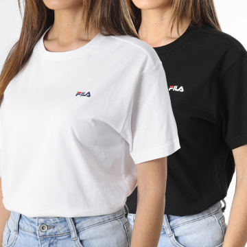  Fila - Lot De 2 Tee Shirts Femme Bari Noir Blanc