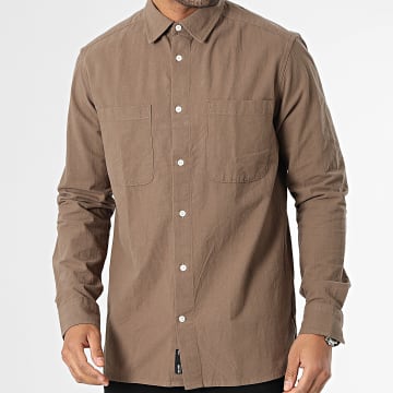  Only And Sons - Chemise Manches Longues Life Regular Marron