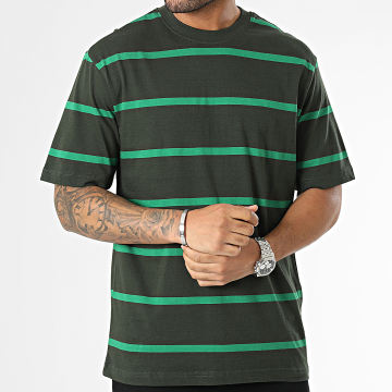Only And Sons - Tee Shirt A Rayures Harry Relax Skate Stripe Vert