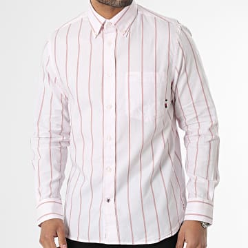 Tommy Hilfiger - Chemise Manches Longues A Rayures Oxford Stripe 0080 Rose Clair