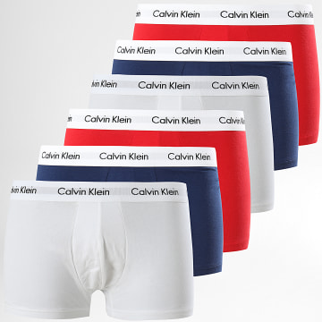  Calvin Klein - Lot De 6 Boxers U2662G Blanc Rouge Bleu Marine
