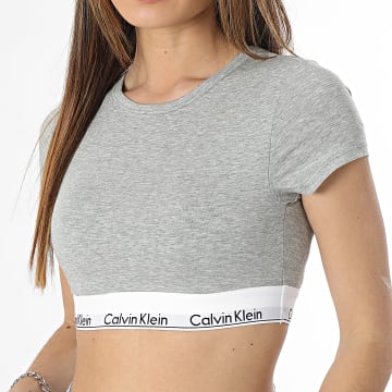 Calvin Klein - Tee Shirt Loungewear Femme QF7213E Gris Chiné