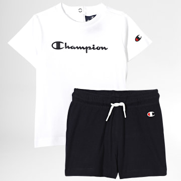  Champion - Ensemble Tee Shirt Et Short Enfant 306302 Bleu Marine Blanc