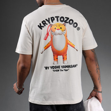  KryptoZoo - Tee Shirt Oversize Large Eye Of The Tiger Beige