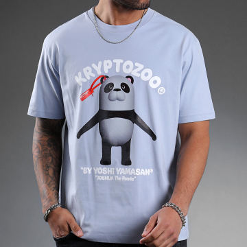 KryptoZoo - Tee Shirt Oversize Large Joshua The Panda Bleu