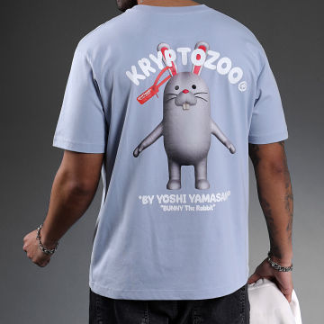  KryptoZoo - Tee Shirt Oversize Large Bunny The Rabbit Bleu