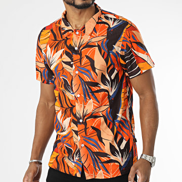  American People - Chemise Manches Courtes Costa Orange Floral