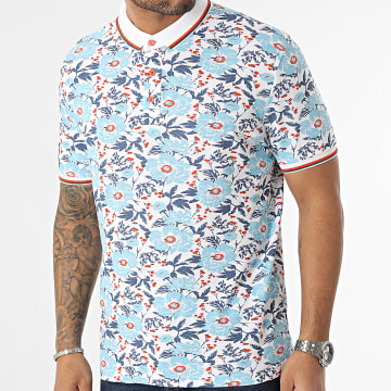  American People - Polo Manches Courtes Pouly Blanc Floral