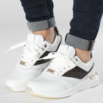 Calvin Klein - Sneakers Flexi Runner Mono 1437 Bianco Marrone Mono da donna