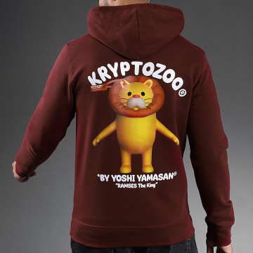  KryptoZoo - Sweat Capuche Ramses The King Bordeaux