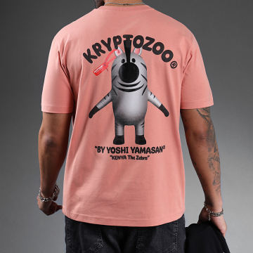  KryptoZoo - Tee Shirt Oversize Large Kenya The Zebra Saumon