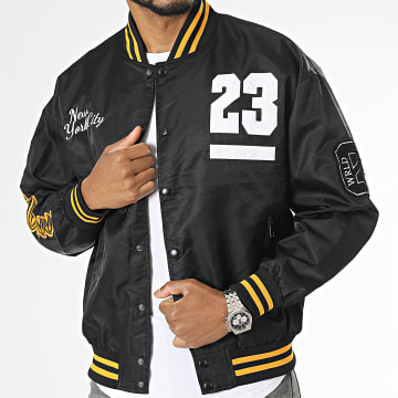  KZR - Veste Teddy Noir Orange