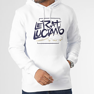  Le Rat Luciano - Sweat Capuche Logo Blanc Bleu Marine Or