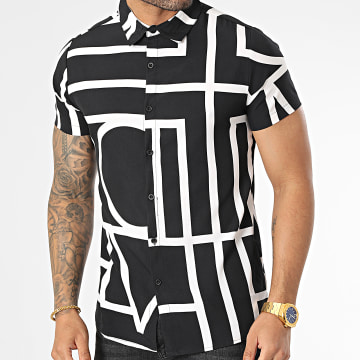  Zayne Paris  - Chemise Manches Courtes Noir Blanc