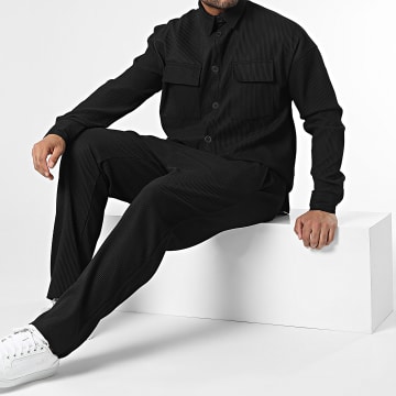 Classic Series - Set camicia e pantaloni neri a maniche lunghe