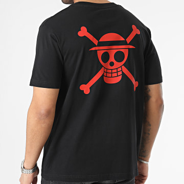  One Piece - Tee Shirt Oversize Large Mugiwara Logo Noir Rouge