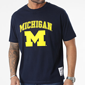  Classic Series - Tee Shirt Oversize Large Michigan Bleu Marine Jaune