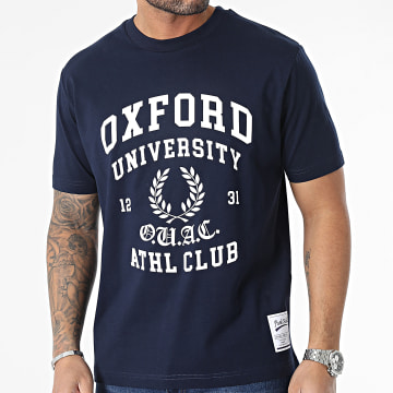  Classic Series - Tee Shirt Oversize Large Oxford Bleu Marine Blanc