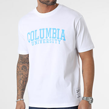  Classic Series - Tee Shirt Oversize Large Columbia Blanc Bleu Ciel