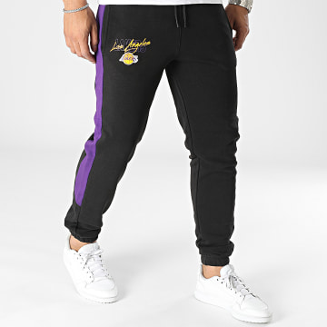  New Era - Pantalon Jogging A Bandes Script Los Angeles Lakers 60332192 Noir