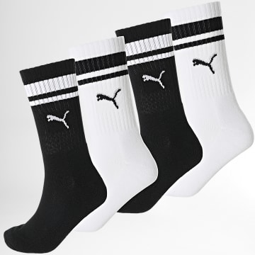 Puma - Lote de 4 pares de calcetines 701219584 Negro Blanco