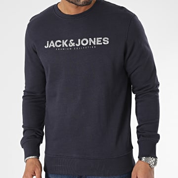 Jack And Jones - Sweat Crewneck Blabooster Bleu Marine ...
