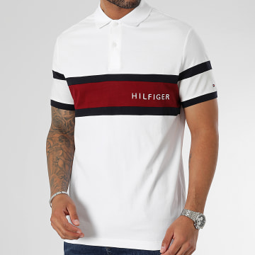 Tommy Hilfiger - Polo Manches Courtes Colourblock Placement 0755 Blanc