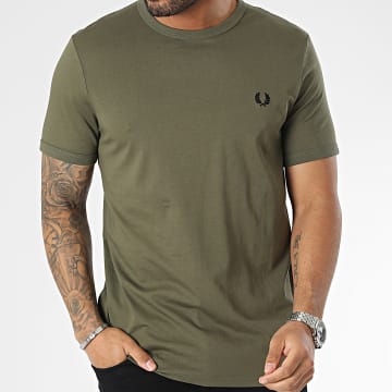  Fred Perry - Tee Shirt Ringer M3519 Vert Kaki