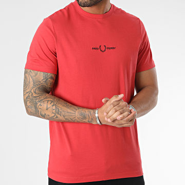  Fred Perry - Tee Shirt Embroidered Logo M4580 Rouge