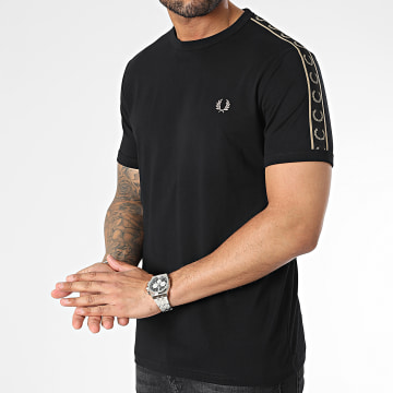  Fred Perry - Tee Shirt A Bandes Contrast Tape Ringer M4613 Noir
