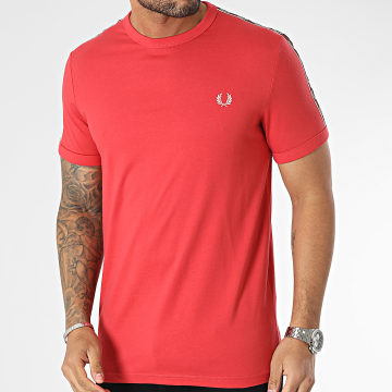  Fred Perry - Tee Shirt A Bandes Contrast Tape Ringer M4613 Rouge